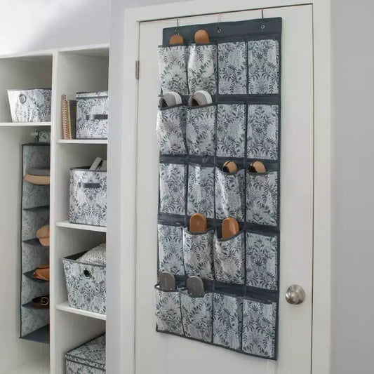 Organizador de zapatos colgante para puerta con 20 bolsillos, multicolor, capacidad para 20 pares