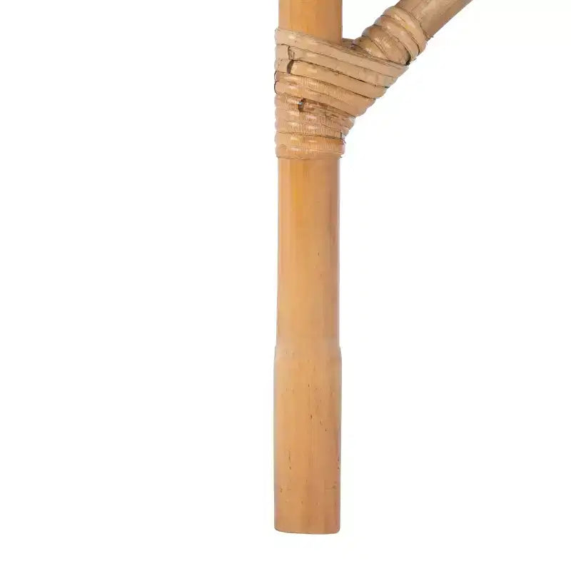 Sillón auxiliar de ratán con cojín, lavado blanco y gris, estructura de madera, soporta 125 kg
