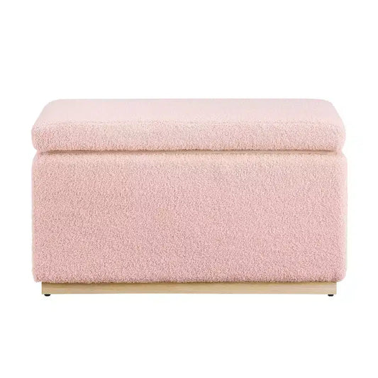 Puf otomano rectangular con cojín acolchado extraíble, 81 cm de ancho, soporta 90 kg, marco de madera natural