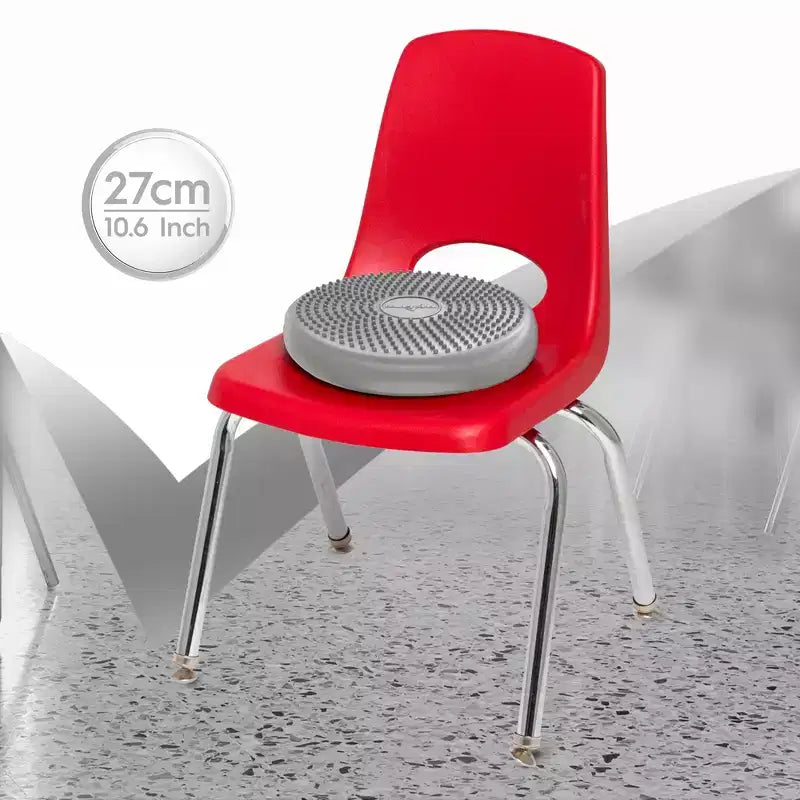Cojín de asiento sensorial para niños, plateado, mejora la concentración y la postura, de 3 a 9 años, 27 cm de diámetro