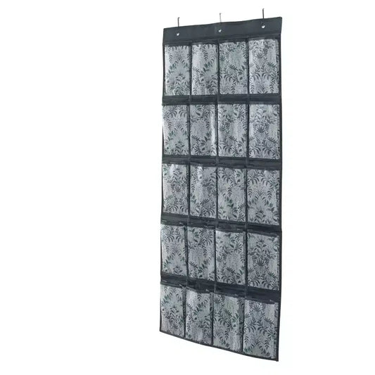Laura Ashley New 20 Pocket Shoe Organizer Parterre: Over-The-Door Hanging Shoe Rack, Multicolored, Holds 20 Pairs