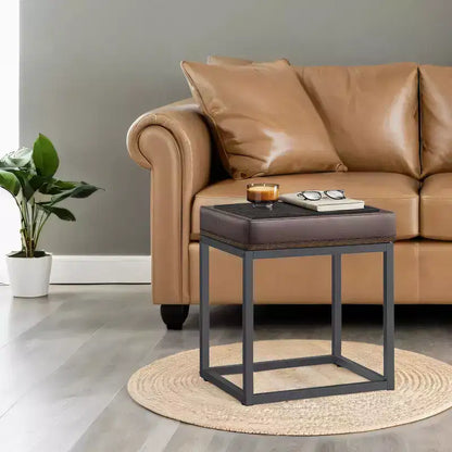Otomana, Taburete para tocador, Otomana pequeña, Mesa otomana, Reposapiés, Tapa reversible, Soporta 299 kg