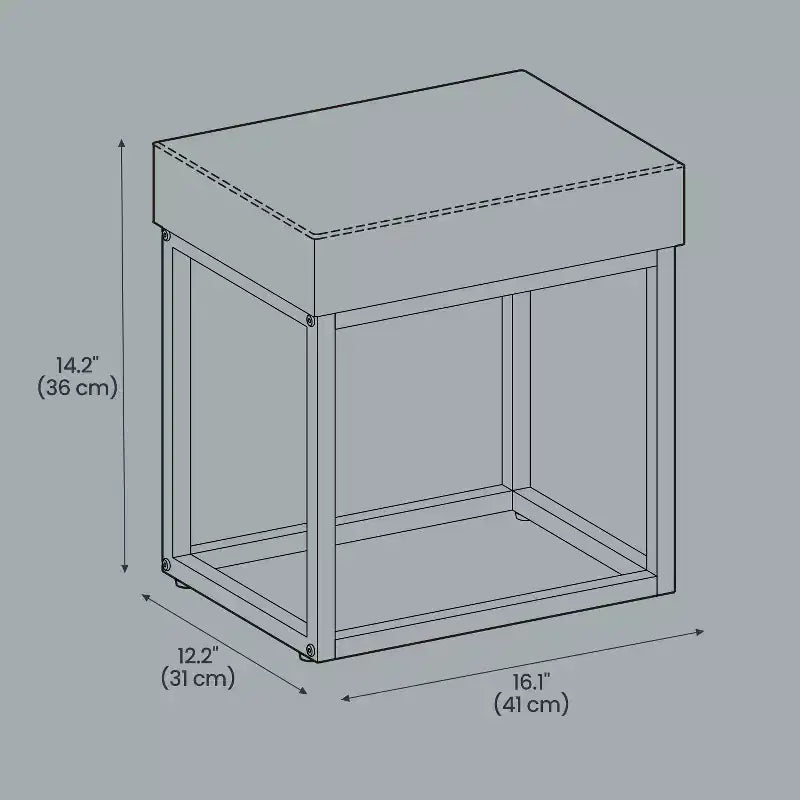 Otomana, Taburete para tocador, Otomana pequeña, Mesa otomana, Reposapiés, Tapa reversible, Soporta 299 kg