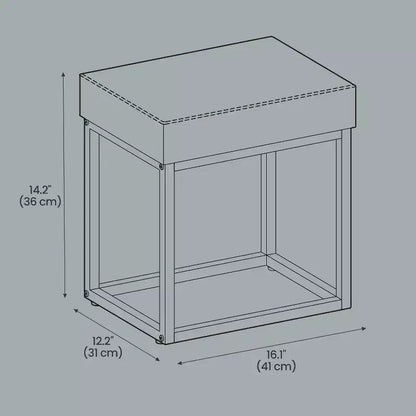 Otomana, Taburete para tocador, Otomana pequeña, Mesa otomana, Reposapiés, Tapa reversible, Soporta 299 kg