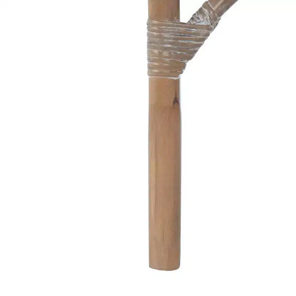 Sillón auxiliar de ratán con cojín, lavado blanco y gris, estructura de madera, soporta 125 kg