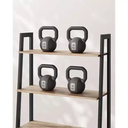 Estantería tipo escalera, librería de 4 niveles, estante de almacenamiento, estantería con marco de acero, para sala de estar, oficina en casa, cocina, dormitorio, estilo industrial