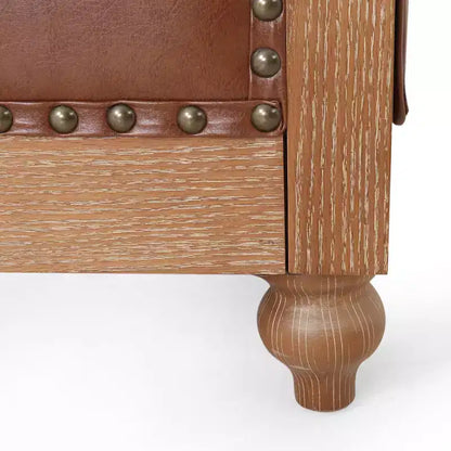 Sofá tapizado con mechones retro de madera de 3 plazas y 79 pulgadas