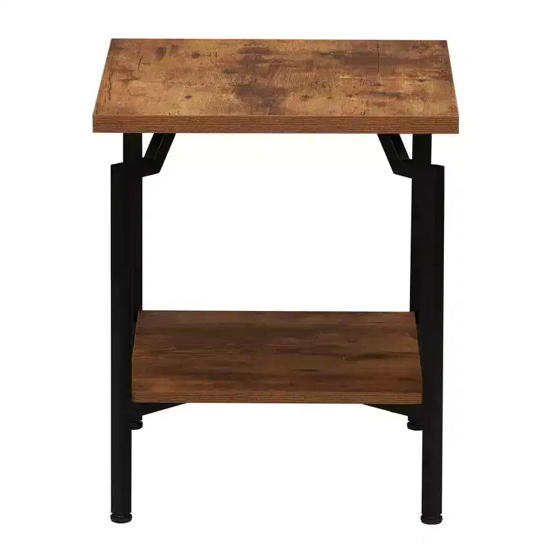 Mesa auxiliar cuadrada con estante de almacenamiento, 18.5"W x 21.75"H, multicolor