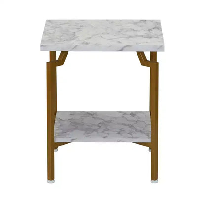 Mesa auxiliar cuadrada con estante de almacenamiento, 18.5"W x 21.75"H, multicolor
