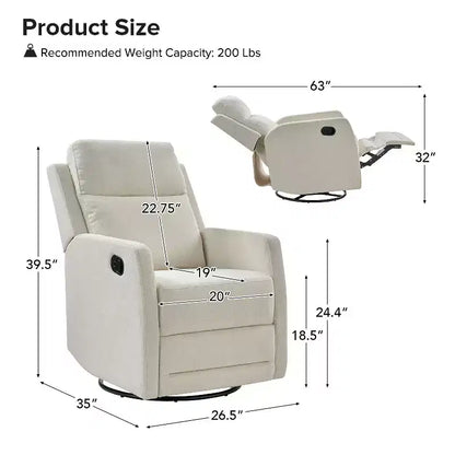 Sillón reclinable giratorio moderno de poliéster
