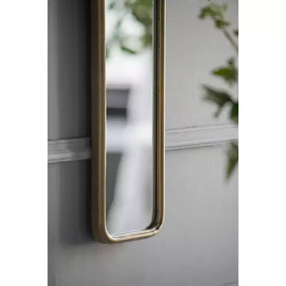 Espejo de pared de cuerpo entero de 47 x 8 pulgadas con marco de metal dorado antiguo