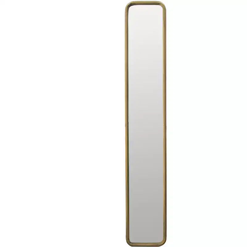 Espejo de pared de cuerpo entero de 47 x 8 pulgadas con marco de metal dorado antiguo