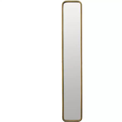 Espejo de pared de cuerpo entero de 47 x 8 pulgadas con marco de metal dorado antiguo