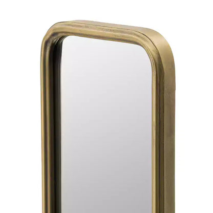Espejo de pared de cuerpo entero de 47 x 8 pulgadas con marco de metal dorado antiguo