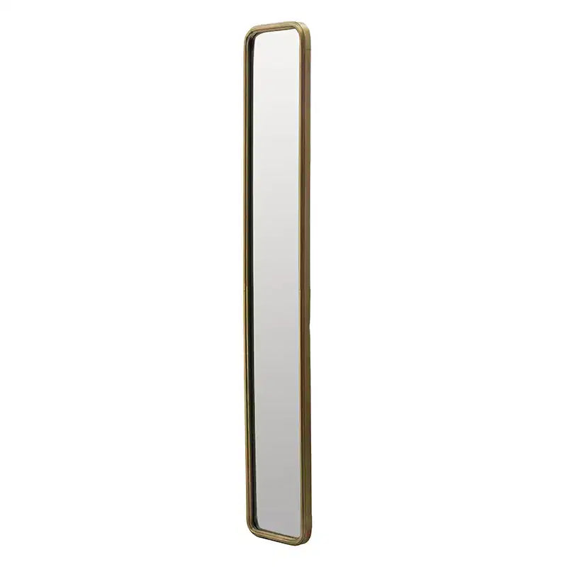 Espejo de pared de cuerpo entero de 47 x 8 pulgadas con marco de metal dorado antiguo