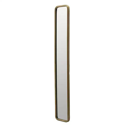 Espejo de pared de cuerpo entero de 47 x 8 pulgadas con marco de metal dorado antiguo