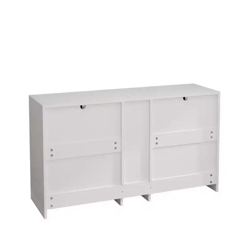 Cómoda de 9 cajones, cómoda de ratán para dormitorio, armario de almacenamiento ancho de madera natural con asas, organizador de cajones para TV