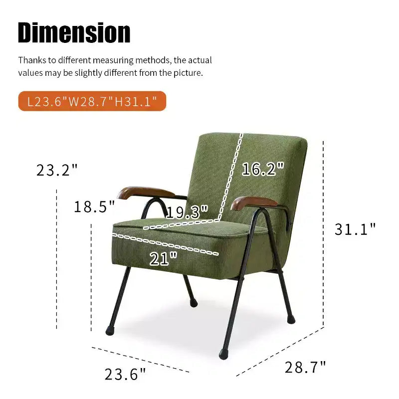 Sillón orejero moderno de tela con respaldo alto y patas de metal en X para sala de estar