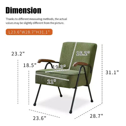 Sillón orejero moderno de tela con respaldo alto y patas de metal en X para sala de estar