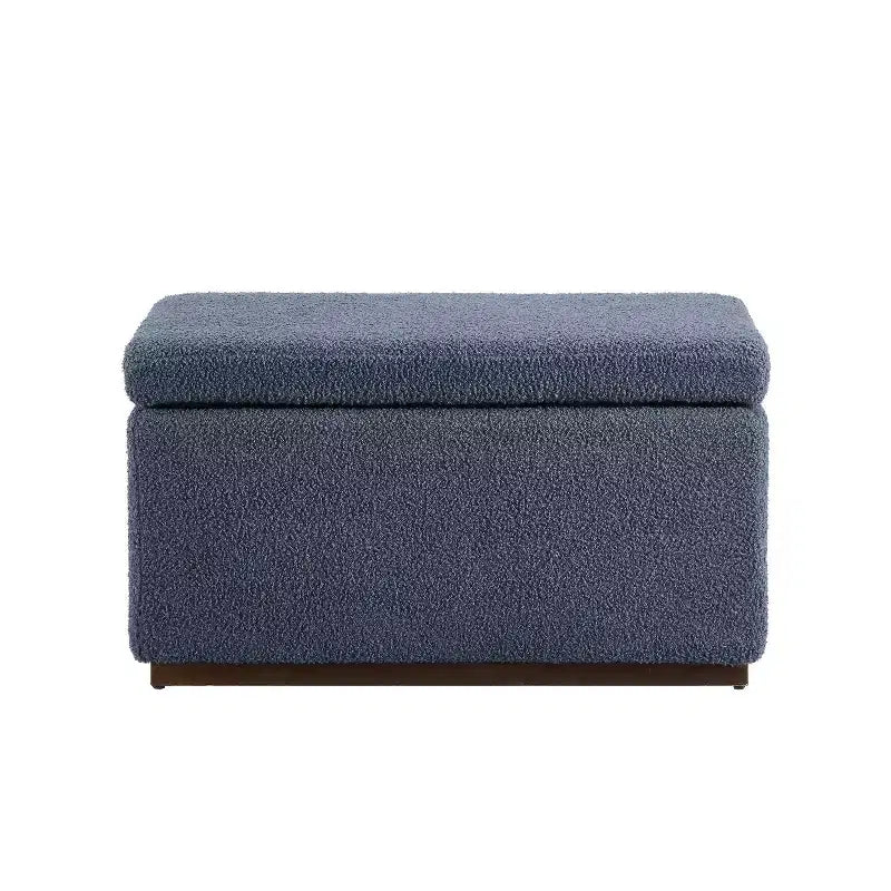 Puf otomano rectangular con cojín acolchado extraíble, 81 cm de ancho, soporta 90 kg, marco de madera natural