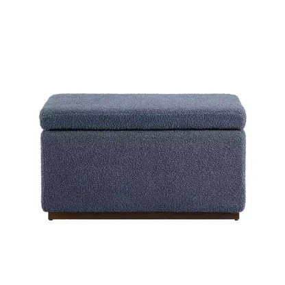 Puf otomano rectangular con cojín acolchado extraíble, 81 cm de ancho, soporta 90 kg, marco de madera natural