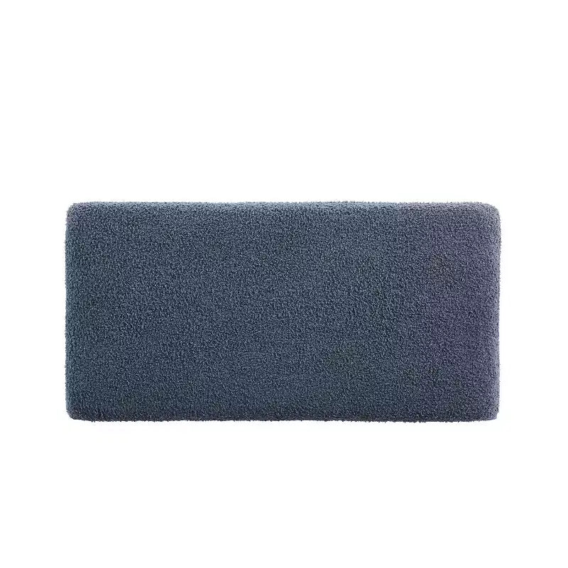 Puf otomano rectangular con cojín acolchado extraíble, 81 cm de ancho, soporta 90 kg, marco de madera natural