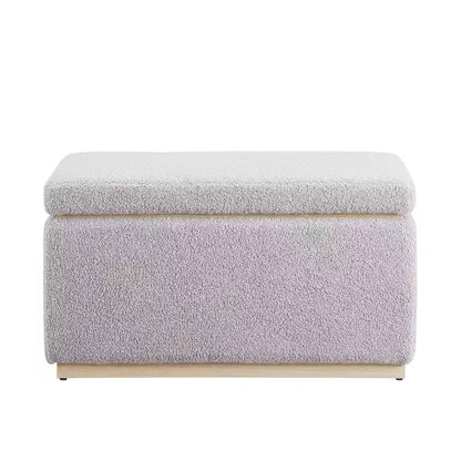 Puf otomano rectangular con cojín acolchado extraíble, 81 cm de ancho, soporta 90 kg, marco de madera natural