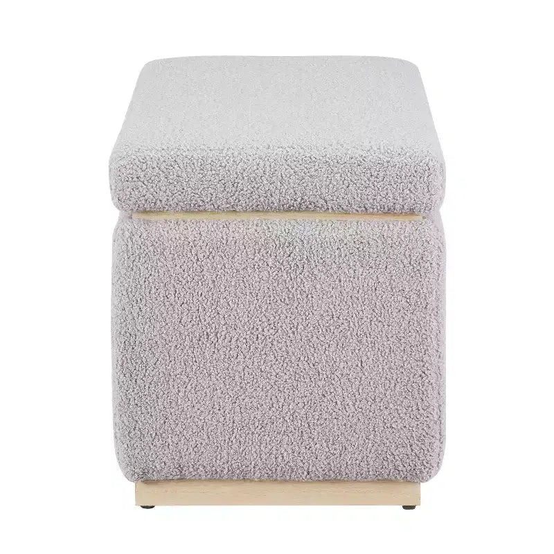 Puf otomano rectangular con cojín acolchado extraíble, 81 cm de ancho, soporta 90 kg, marco de madera natural