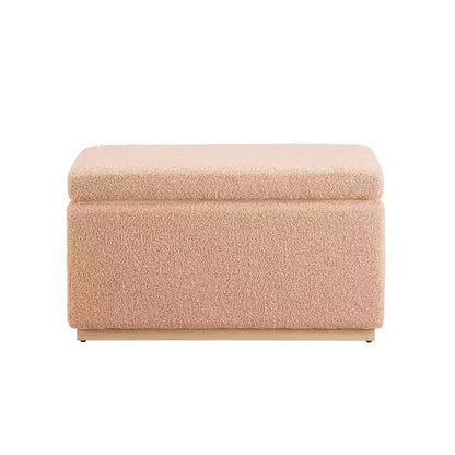 Puf otomano rectangular con cojín acolchado extraíble, 81 cm de ancho, soporta 90 kg, marco de madera natural