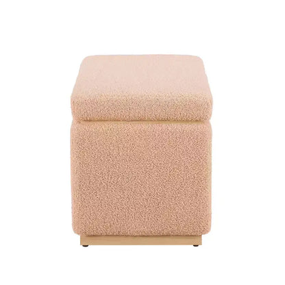 Puf otomano rectangular con cojín acolchado extraíble, 81 cm de ancho, soporta 90 kg, marco de madera natural