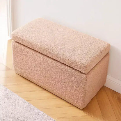 Puf otomano rectangular con cojín acolchado extraíble, 81 cm de ancho, soporta 90 kg, marco de madera natural