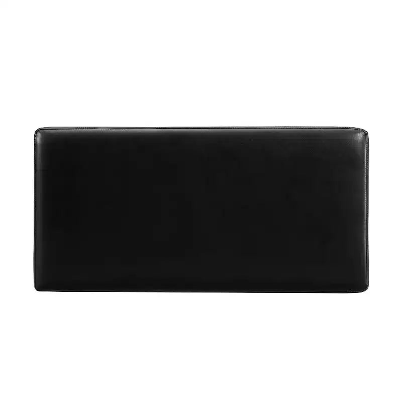Puf otomano rectangular con cojín acolchado extraíble, 81 cm de ancho, soporta 90 kg, marco de madera natural