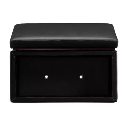 Puf otomano rectangular con cojín acolchado extraíble, 81 cm de ancho, soporta 90 kg, marco de madera natural