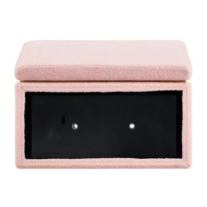 Puf otomano rectangular con cojín acolchado extraíble, 81 cm de ancho, soporta 90 kg, marco de madera natural