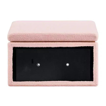 Puf otomano rectangular con cojín acolchado extraíble, 81 cm de ancho, soporta 90 kg, marco de madera natural