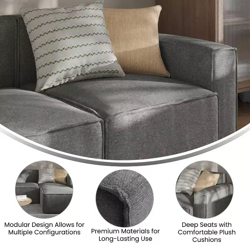 Sofá modular de lujo, sección derecha con reposabrazos