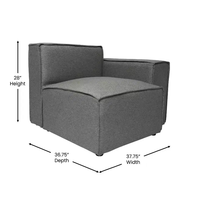 Sofá modular de lujo, sección derecha con reposabrazos