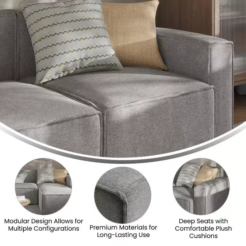 Sofá modular de lujo, sección derecha con reposabrazos