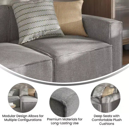 Sofá modular de lujo, sección derecha con reposabrazos