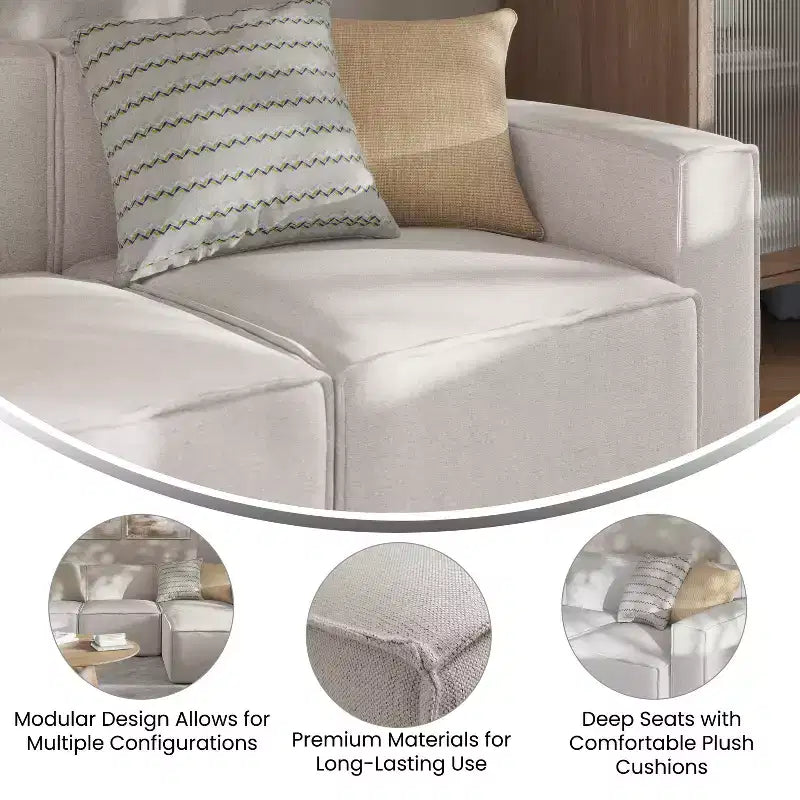Sofá modular de lujo, sección derecha con reposabrazos