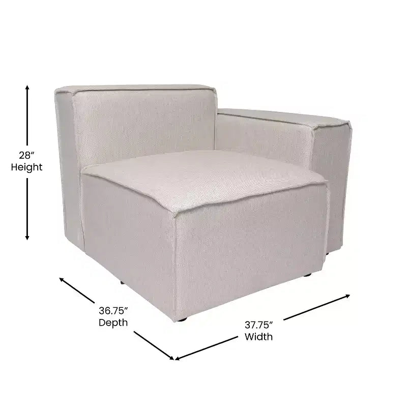 Sofá modular de lujo, sección derecha con reposabrazos