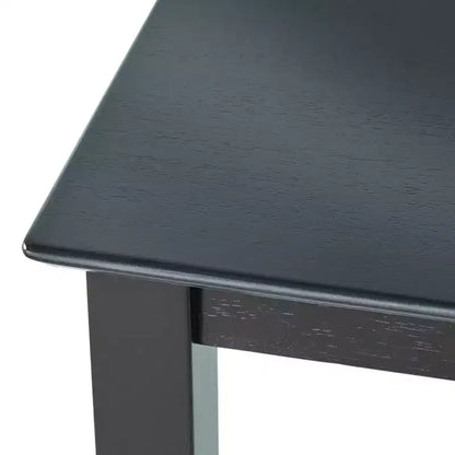 Mesa de comedor cuadrada a la altura de la encimera, 38"x38", estructura de madera maciza, acabado negro, para 4 personas