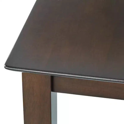 Mesa de comedor cuadrada a la altura de la encimera, 38"x38", estructura de madera maciza, acabado negro, para 4 personas