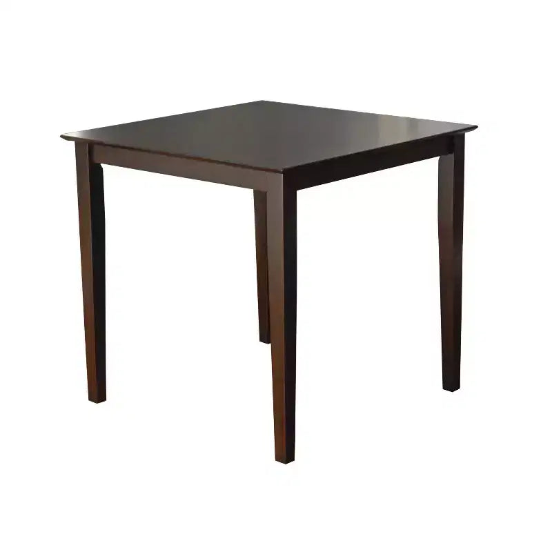 Mesa de comedor cuadrada a la altura de la encimera, 38"x38", estructura de madera maciza, acabado negro, para 4 personas