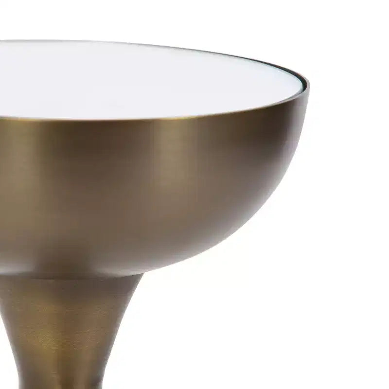 Mesa auxiliar con espejo, elegante mesa auxiliar decorativa