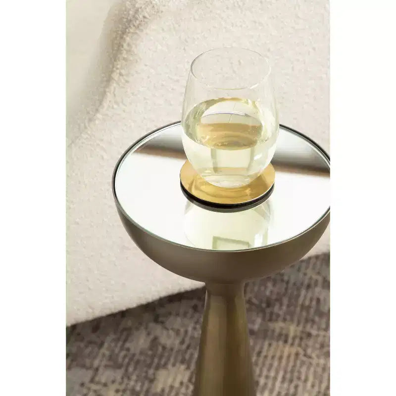 Mesa auxiliar con espejo, elegante mesa auxiliar decorativa