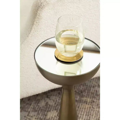 Mesa auxiliar con espejo, elegante mesa auxiliar decorativa