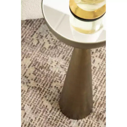 Mesa auxiliar con espejo, elegante mesa auxiliar decorativa