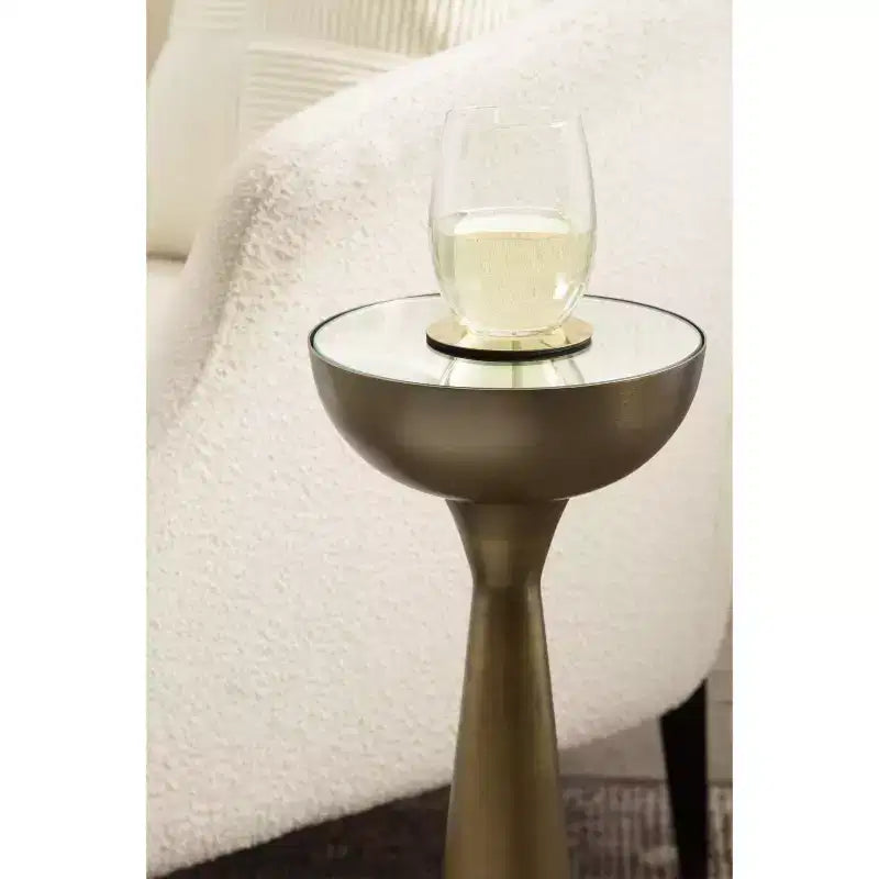 Mesa auxiliar con espejo, elegante mesa auxiliar decorativa