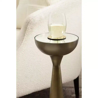 Mesa auxiliar con espejo, elegante mesa auxiliar decorativa